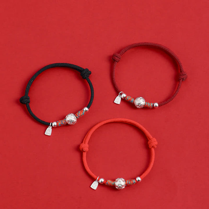Buddha Stones Handgewebtes Armband aus 999er Sterlingsilber mit rotem Faden zum Schutz - image 24