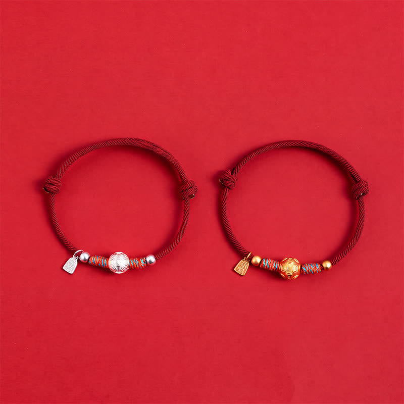 Buddha Stones Handgewebtes Armband aus 999er Sterlingsilber mit rotem Faden zum Schutz - image 15