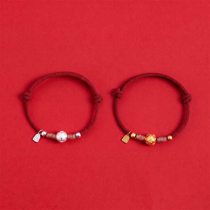 Buddha Stones Handgewebtes Armband aus 999er Sterlingsilber mit rotem Faden zum Schutz - image 15