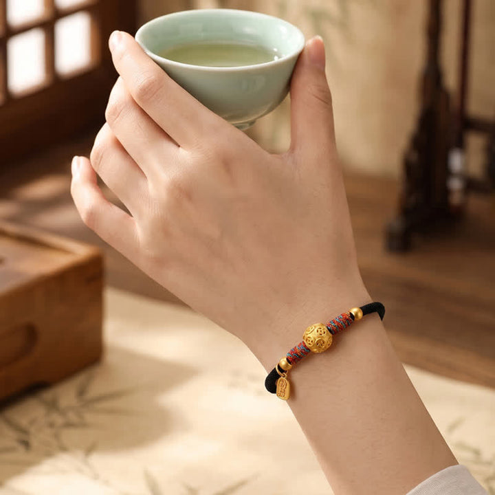 Buddha Stones Handgewebtes Armband aus 999er Sterlingsilber mit rotem Faden zum Schutz - image 19