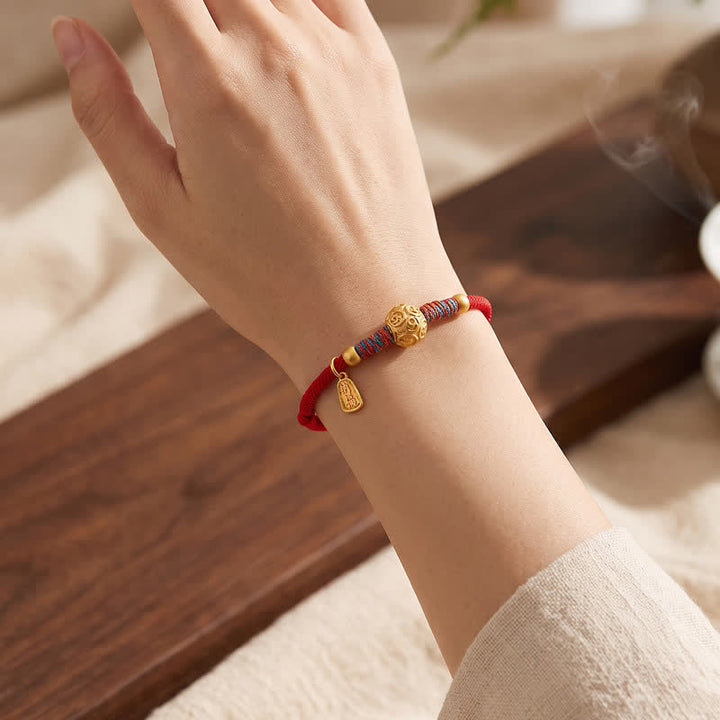 Buddha Stones Handgewebtes Armband aus 999er Sterlingsilber mit rotem Faden zum Schutz - image 4