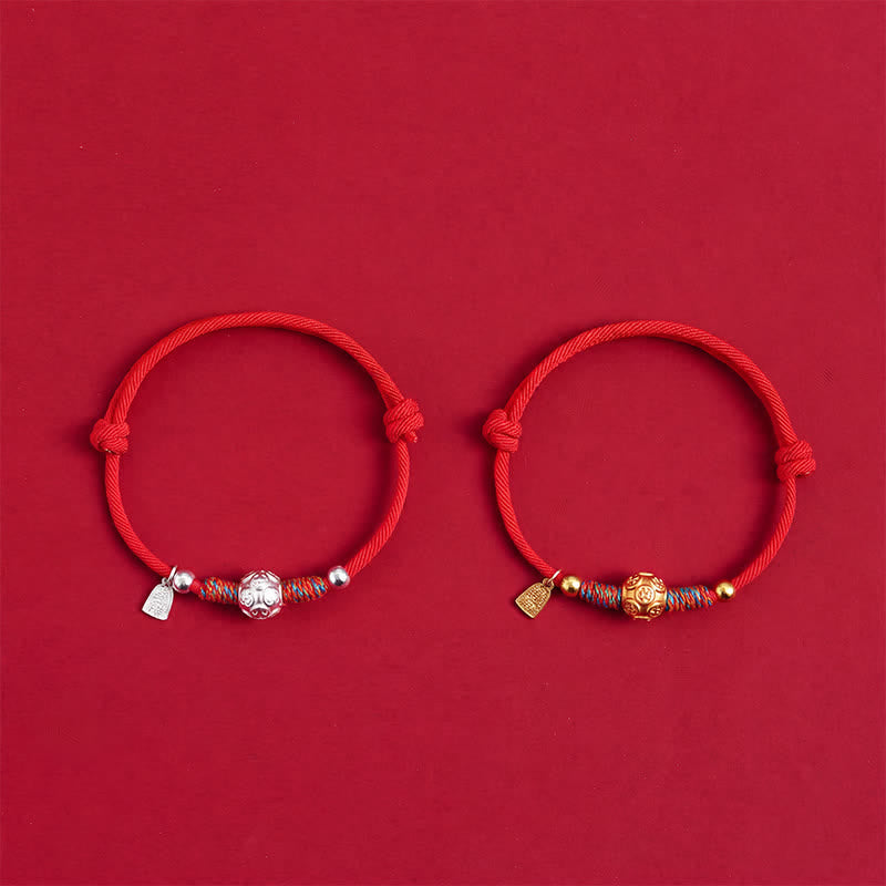 Buddha Stones Handgewebtes Armband aus 999er Sterlingsilber mit rotem Faden zum Schutz - image 11