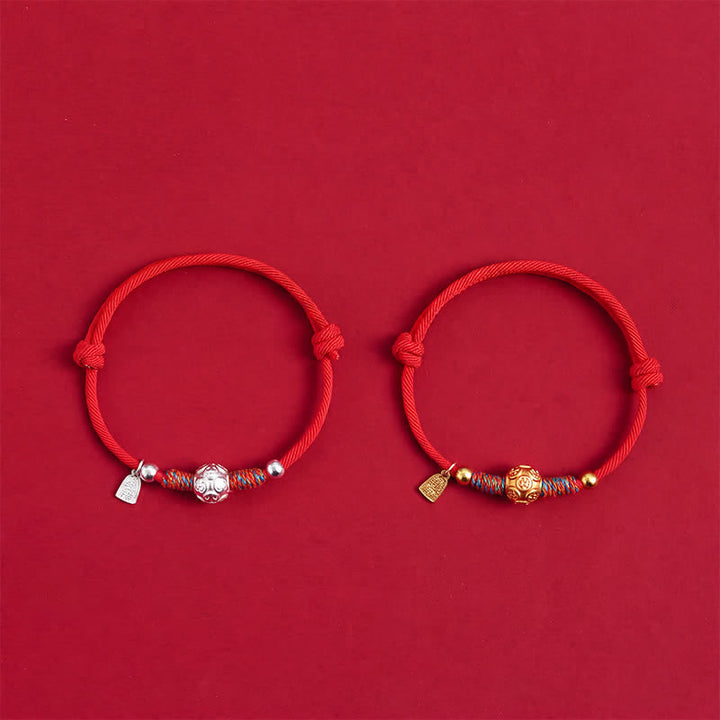 Buddha Stones Handgewebtes Armband aus 999er Sterlingsilber mit rotem Faden zum Schutz - image 11