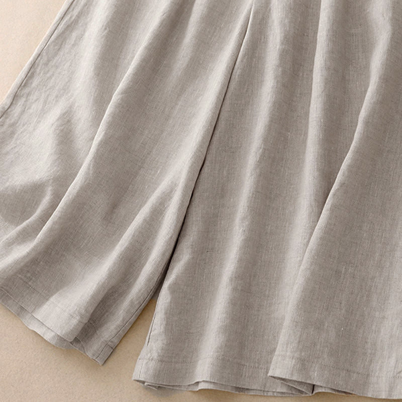 Buddha Stones Sommer-Caprihose für Damen mit elastischem Bund, kurzem Schnitt, weitem Bein und Taschen - image 21