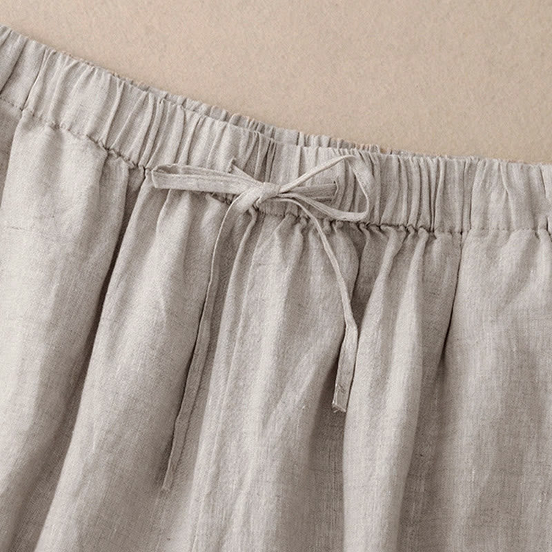 Buddha Stones Sommer-Caprihose für Damen mit elastischem Bund, kurzem Schnitt, weitem Bein und Taschen - image 18