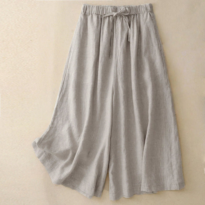 Buddha Stones Sommer-Caprihose für Damen mit elastischem Bund, kurzem Schnitt, weitem Bein und Taschen - Leinen - US14, UK/AU18, EU46 (3XL) - image 16
