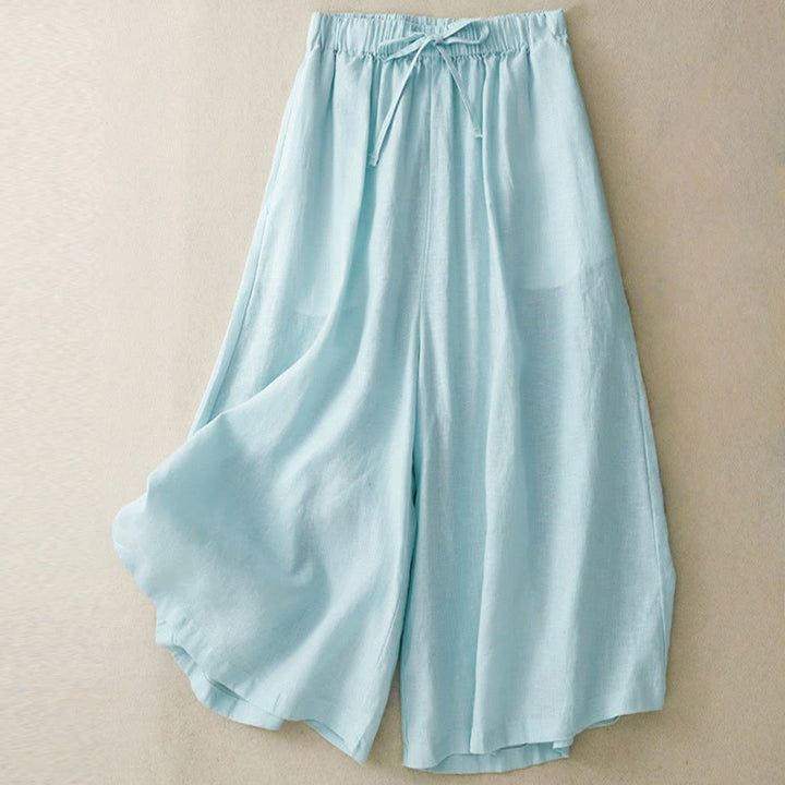 Buddha Stones Sommer-Caprihose für Damen mit elastischem Bund, kurzem Schnitt, weitem Bein und Taschen - Helltürkis - US14, UK/AU18, EU46 (3XL) - image 0