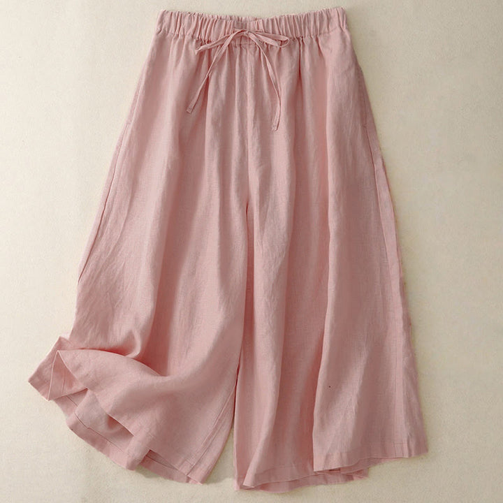 Buddha Stones Sommer-Caprihose für Damen mit elastischem Bund, kurzem Schnitt, weitem Bein und Taschen - Hellrosa - US14, UK/AU18, EU46 (3XL) - image 6
