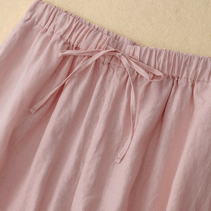 Buddha Stones Sommer-Caprihose für Damen mit elastischem Bund, kurzem Schnitt, weitem Bein und Taschen - image 7