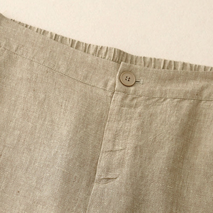Buddha Stones Freizeithose für Damen, schlicht, mit elastischem Bund, weitem Bein und Taschen - image 7
