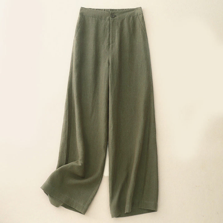 Buddha Stones Freizeithose für Damen, schlicht, mit elastischem Bund, weitem Bein und Taschen - Olive - US 8-10, UK/AU 12-14, EU 40-42 (2XL) - image 1