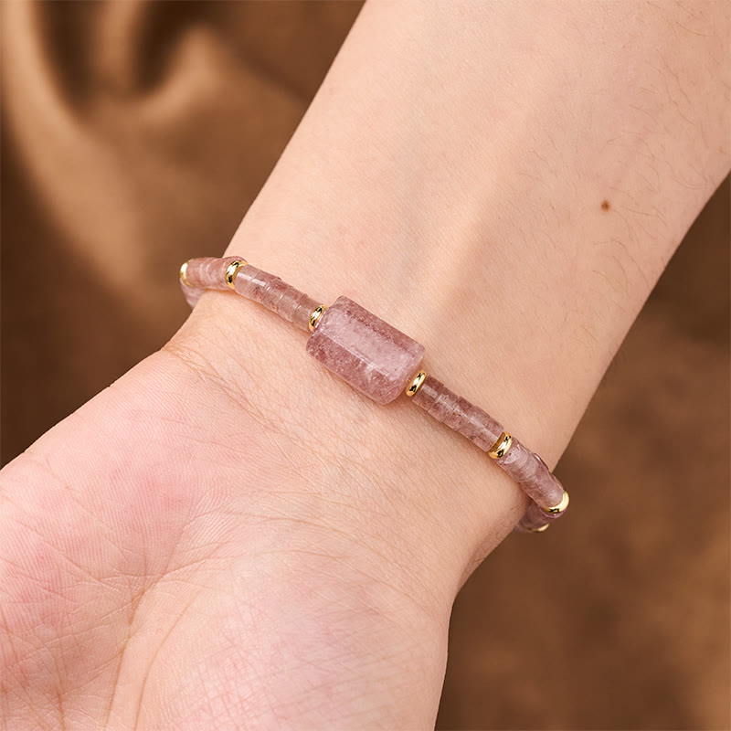 Buddha Stones Armband aus Amethyst, Amazonit, Erdbeerquarz, Sodalith und facettiertem Zylinder - image 10