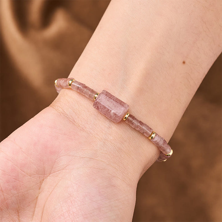 Buddha Stones Armband aus Amethyst, Amazonit, Erdbeerquarz, Sodalith und facettiertem Zylinder - image 10