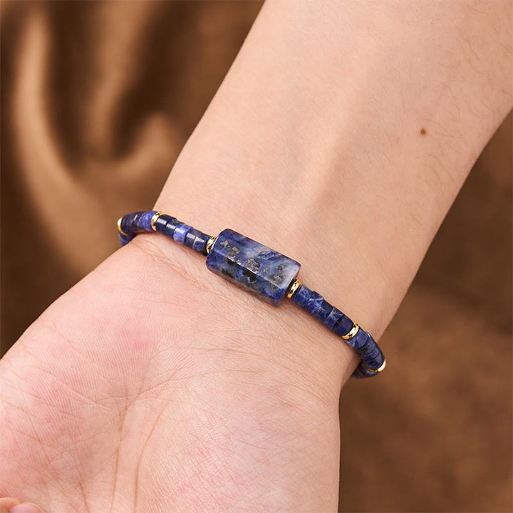 Buddha Stones Armband aus Amethyst, Amazonit, Erdbeerquarz, Sodalith und facettiertem Zylinder - image 14