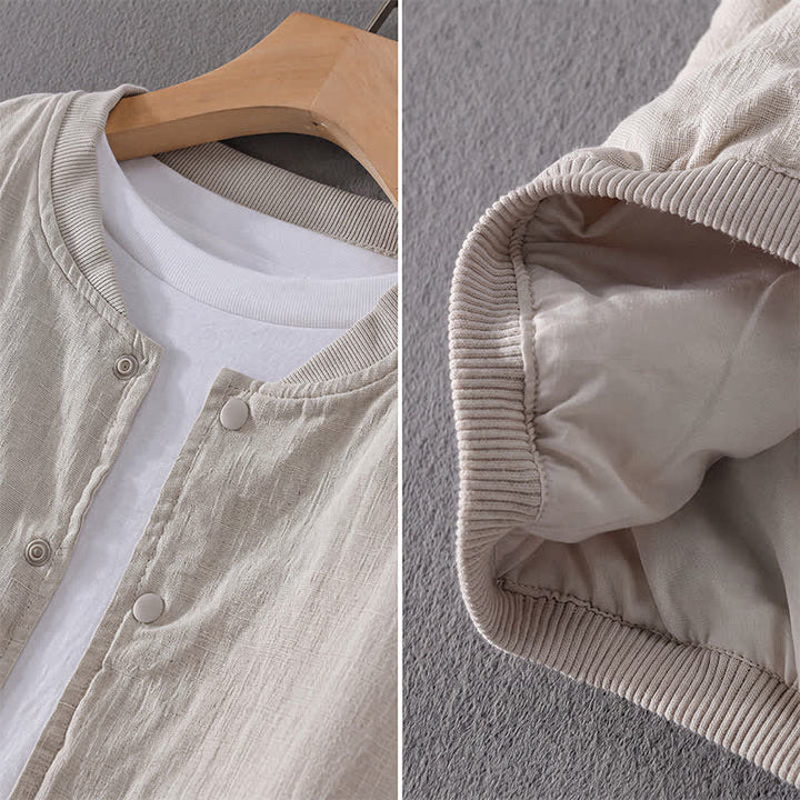 Buddha Stones Lässige, minimalistische Herrenjacke mit Knopfleiste und Taschen für den Frühling - image 4