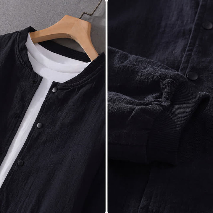 Buddha Stones Lässige, minimalistische Herrenjacke mit Knopfleiste und Taschen für den Frühling - image 11