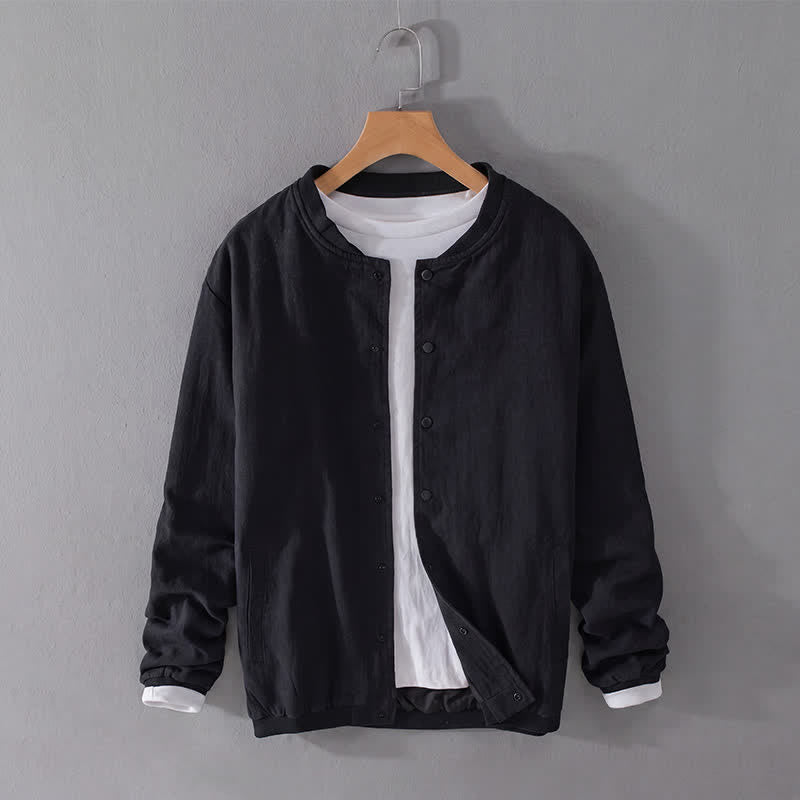 Buddha Stones Lässige, minimalistische Herrenjacke mit Knopfleiste und Taschen für den Frühling - image 9