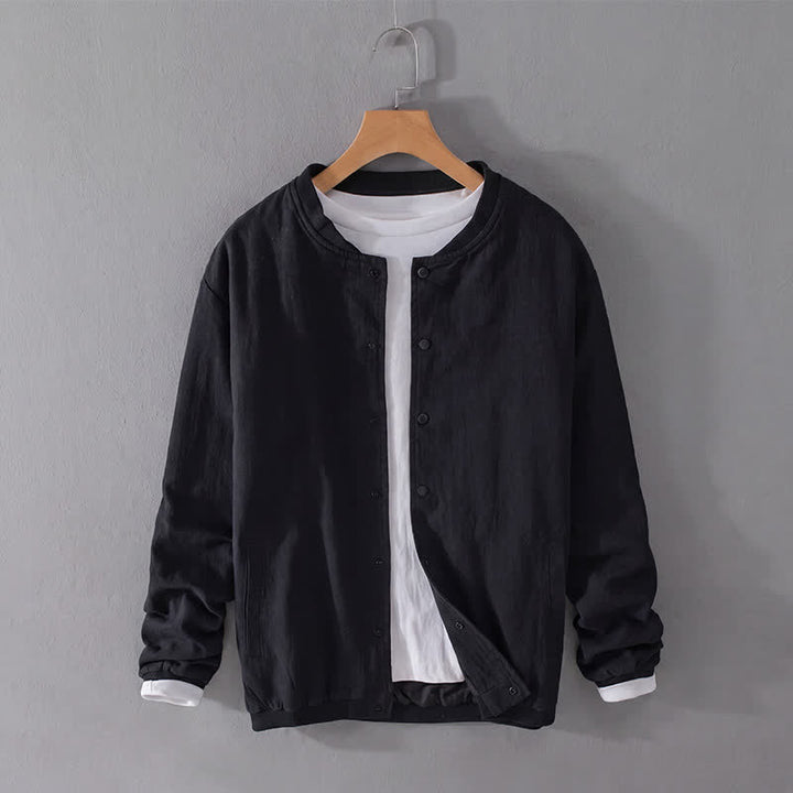 Buddha Stones Lässige, minimalistische Herrenjacke mit Knopfleiste und Taschen für den Frühling - image 9