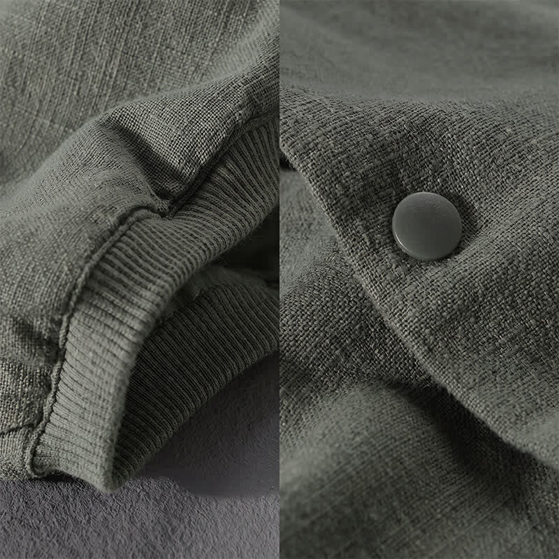 Buddha Stones Lässige, minimalistische Herrenjacke mit Knopfleiste und Taschen für den Frühling - image 17