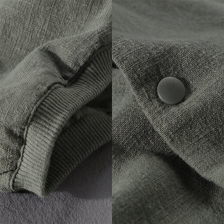 Buddha Stones Lässige, minimalistische Herrenjacke mit Knopfleiste und Taschen für den Frühling - image 17