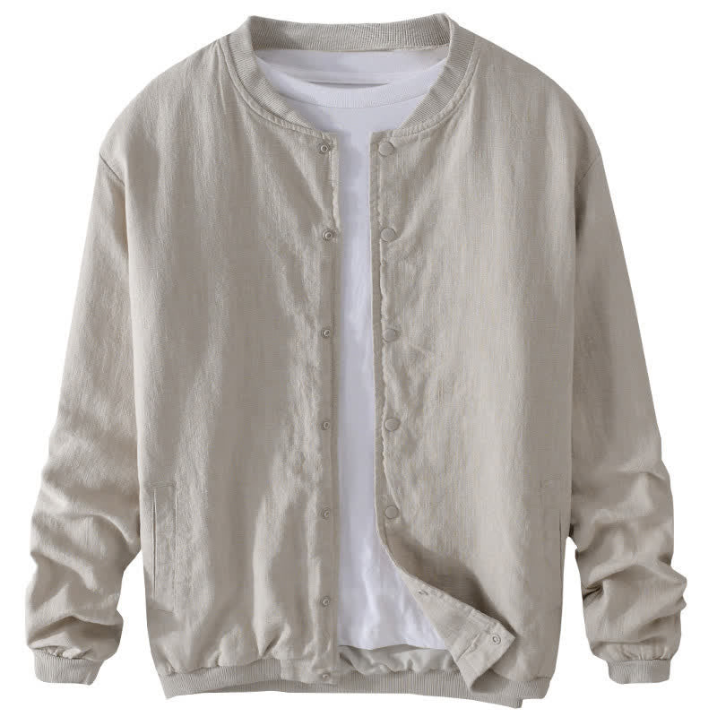 Buddha Stones Lässige, minimalistische Herrenjacke mit Knopfleiste und Taschen für den Frühling - image 1