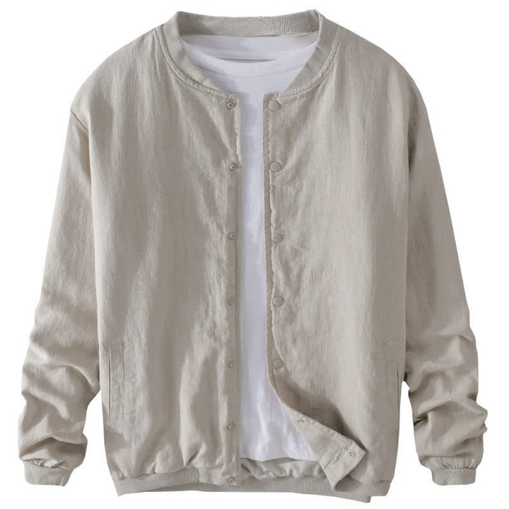 Buddha Stones Lässige, minimalistische Herrenjacke mit Knopfleiste und Taschen für den Frühling - image 1