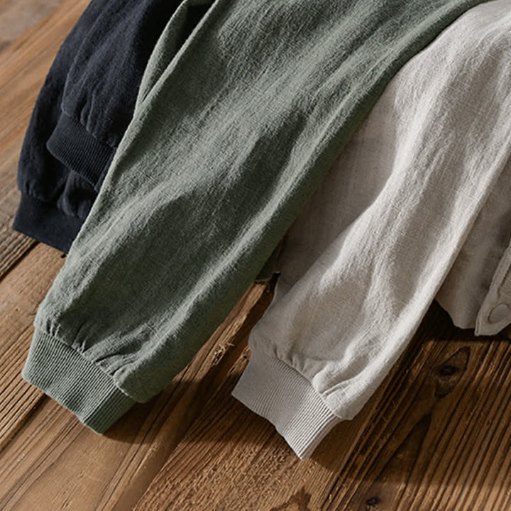 Buddha Stones Lässige, minimalistische Herrenjacke mit Knopfleiste und Taschen für den Frühling - image 22