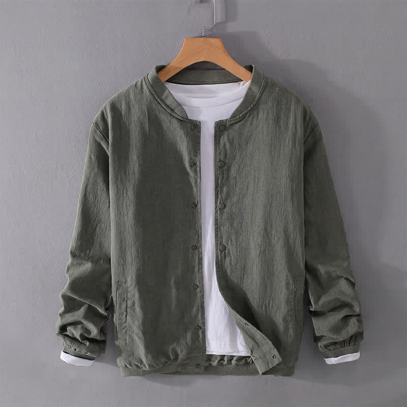 Buddha Stones Lässige, minimalistische Herrenjacke mit Knopfleiste und Taschen für den Frühling - image 15
