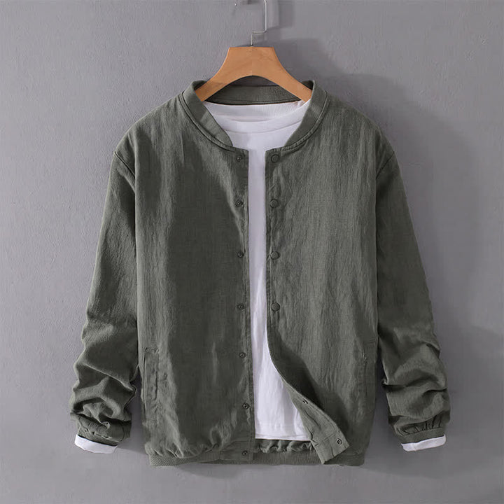 Buddha Stones Lässige, minimalistische Herrenjacke mit Knopfleiste und Taschen für den Frühling - image 15