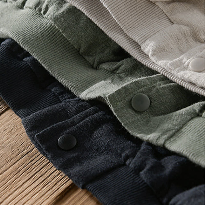 Buddha Stones Lässige, minimalistische Herrenjacke mit Knopfleiste und Taschen für den Frühling - image 23