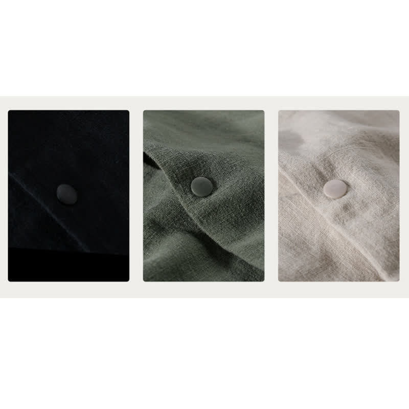 Buddha Stones Lässige, minimalistische Herrenjacke mit Knopfleiste und Taschen für den Frühling - image 24
