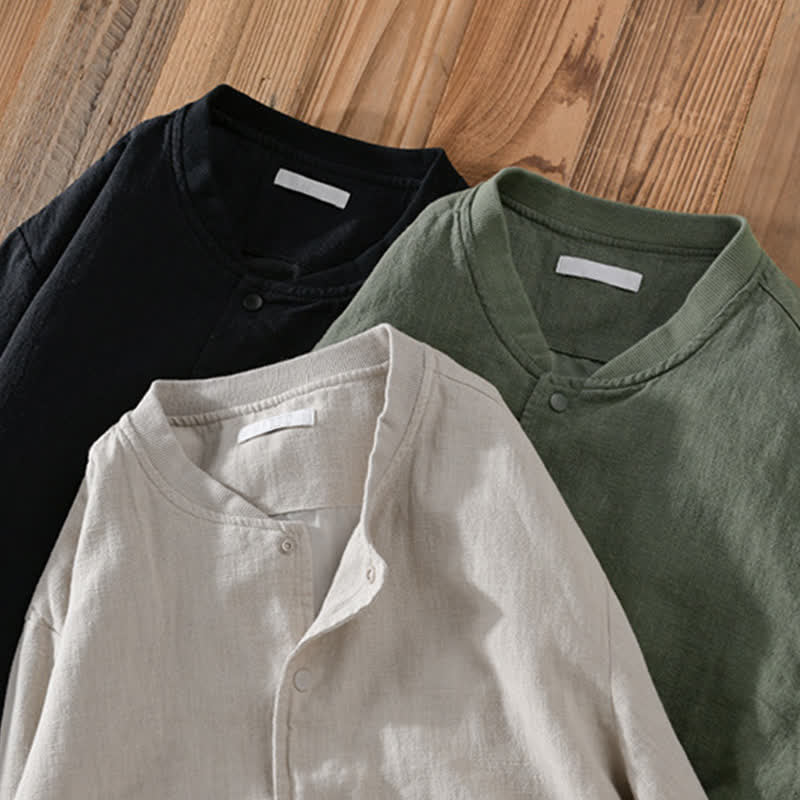 Buddha Stones Lässige, minimalistische Herrenjacke mit Knopfleiste und Taschen für den Frühling - image 21