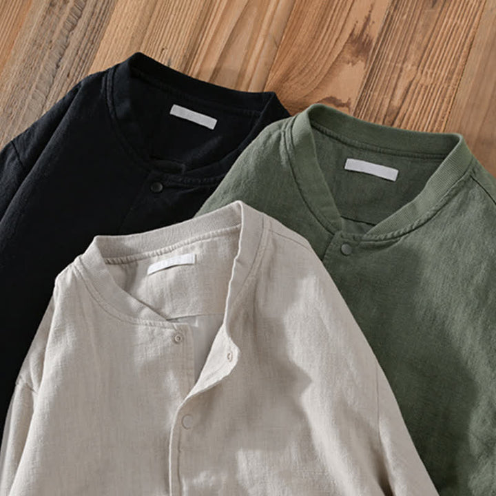 Buddha Stones Lässige, minimalistische Herrenjacke mit Knopfleiste und Taschen für den Frühling - image 21