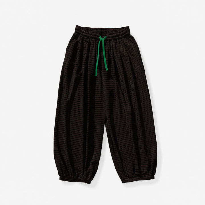 Buddha Stones Lässige, minimalistische Herren-Ankle-Hose mit Kordelzug, Streifenmuster, geradem Bein und Tasche - image 7