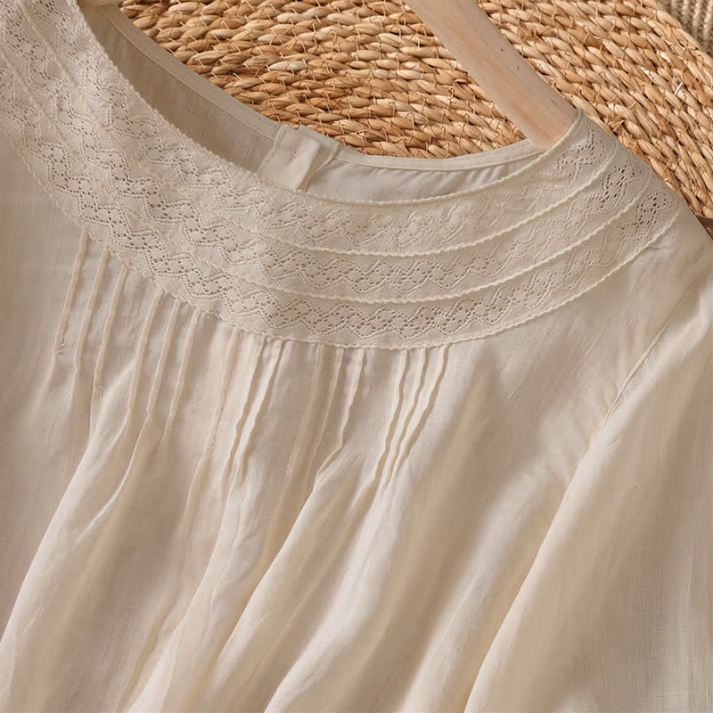 Buddha Stones Lässiges, elegantes Langarm-T-Shirt für Damen mit Stickerei für Frühling und Sommer - image 2