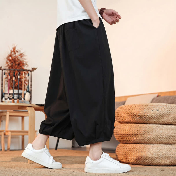 Buddha Stones Lässige, minimalistische Caprihose mit Kordelzug und Tasche für Herren – ideal für Frühling und Sommer - image 16