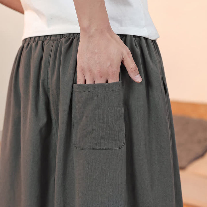 Buddha Stones Lässige, minimalistische Caprihose mit Kordelzug und Tasche für Herren – ideal für Frühling und Sommer - image 11