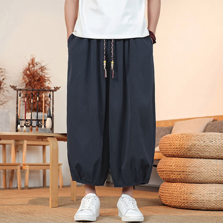 Buddha Stones Lässige, minimalistische Caprihose mit Kordelzug und Tasche für Herren – ideal für Frühling und Sommer - Mitternachtsblau - US/UK/AU46, EU56 (5XL) - image 30