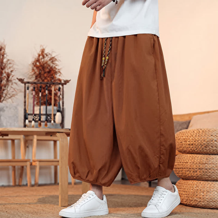 Buddha Stones Lässige, minimalistische Caprihose mit Kordelzug und Tasche für Herren – ideal für Frühling und Sommer - image 21