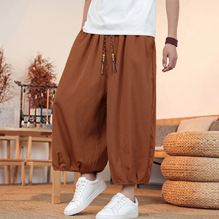 Buddha Stones Lässige, minimalistische Caprihose mit Kordelzug und Tasche für Herren – ideal für Frühling und Sommer - image 26