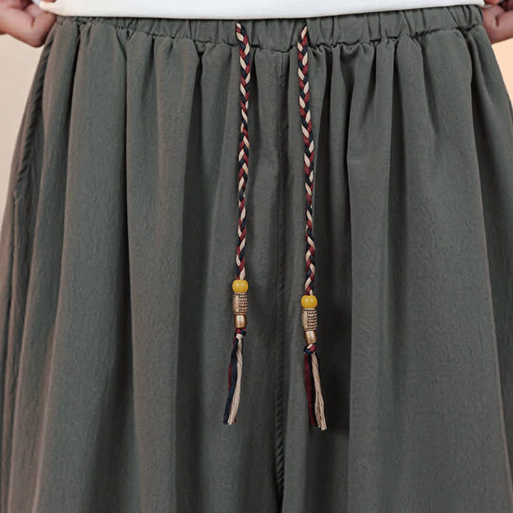 Buddha Stones Lässige, minimalistische Caprihose mit Kordelzug und Tasche für Herren – ideal für Frühling und Sommer - image 9