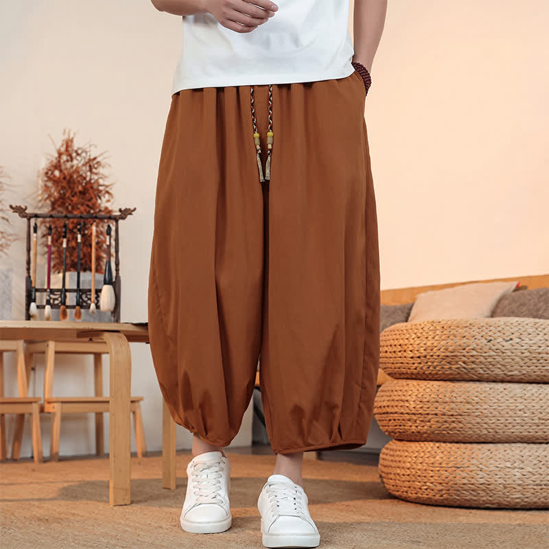 Buddha Stones Lässige, minimalistische Caprihose mit Kordelzug und Tasche für Herren – ideal für Frühling und Sommer - Peru - US/UK/AU46, EU56 (5XL) - image 20
