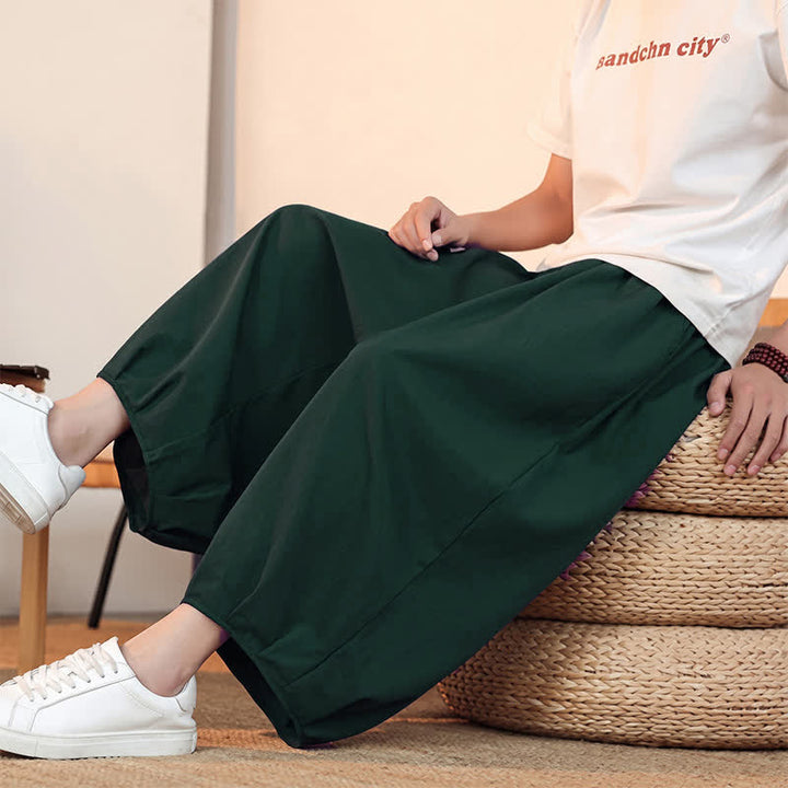 Buddha Stones Lässige, minimalistische Caprihose mit Kordelzug und Tasche für Herren – ideal für Frühling und Sommer - image 45