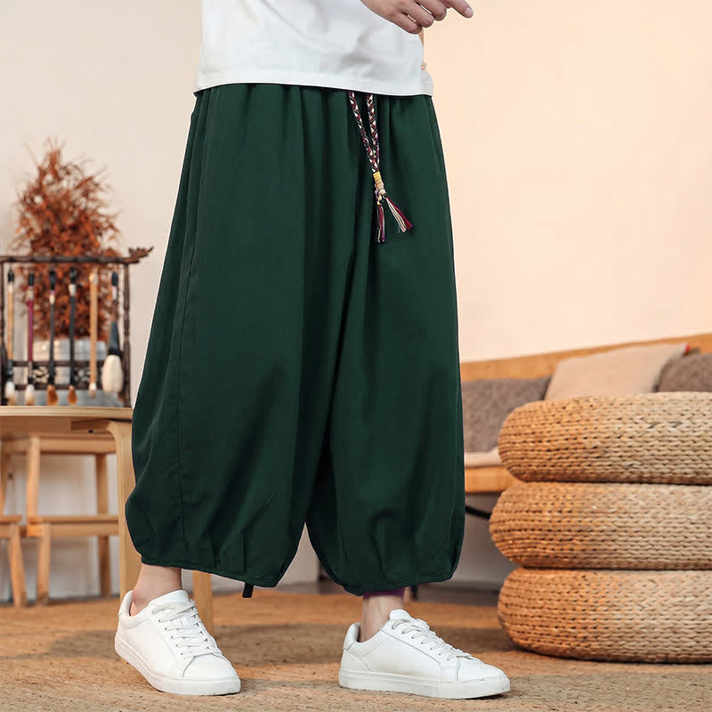 Buddha Stones Lässige, minimalistische Caprihose mit Kordelzug und Tasche für Herren – ideal für Frühling und Sommer - image 40
