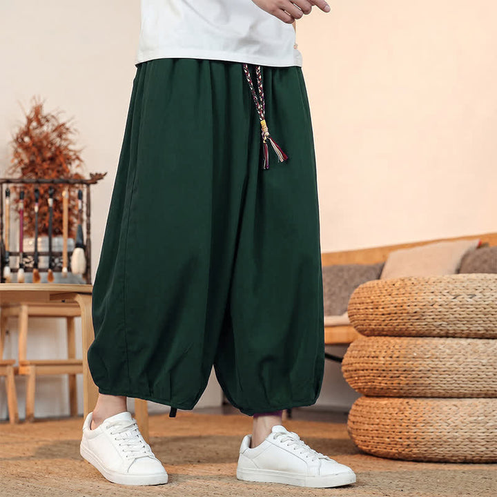 Buddha Stones Lässige, minimalistische Caprihose mit Kordelzug und Tasche für Herren – ideal für Frühling und Sommer - image 40