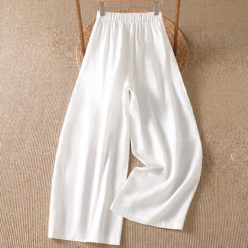 Buddha Stones Lässige Damen-Ankle-Hose mit Reißverschluss, weitem Bein und Tasche – ideal für Frühling und Sommer. - image 11