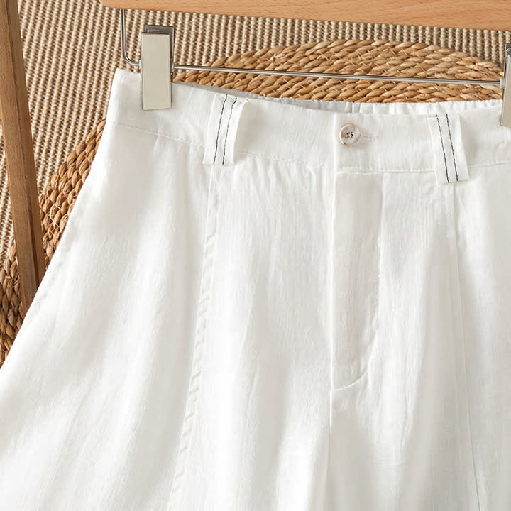 Buddha Stones Lässige Damen-Ankle-Hose mit Reißverschluss, weitem Bein und Tasche – ideal für Frühling und Sommer. - image 12
