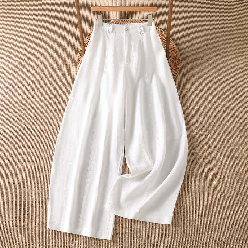 Buddha Stones Lässige Damen-Ankle-Hose mit Reißverschluss, weitem Bein und Tasche – ideal für Frühling und Sommer. - Weiß - US8-10, UK/AU12-14, EU40-42 (2XL) - image 10