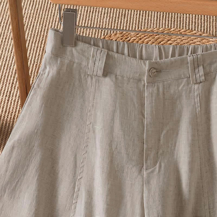 Buddha Stones Lässige Damen-Ankle-Hose mit Reißverschluss, weitem Bein und Tasche – ideal für Frühling und Sommer. - image 2