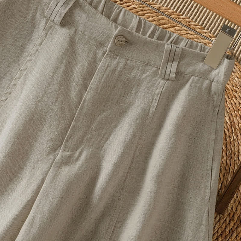 Buddha Stones Lässige Damen-Ankle-Hose mit Reißverschluss, weitem Bein und Tasche – ideal für Frühling und Sommer. - image 6